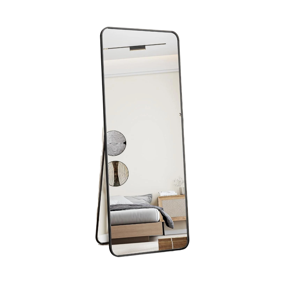 152x42cm Full Length Square Mirror – Freestanding & Wall-Mounted
